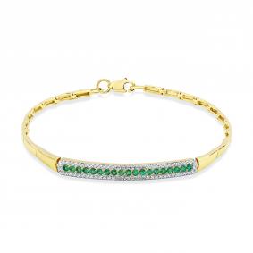 Браслет из лимонного золота Мастер Бриллиант 06M10-320347-00-01 с бриллиантом и изумрудом 06M10-320347-00-01 фото