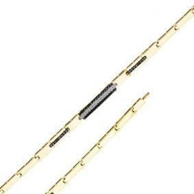 Браслет из лимонного золота Мастер Бриллиант 06M10-320353-00-55 с бриллиантом и чёрным бриллиантом 06M10-320353-00-55 фото