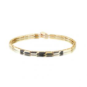 Браслет из лимонного золота Мастер Бриллиант 06M10-320356-00-48 с чёрным бриллиантом 06M10-320356-00-48 фото