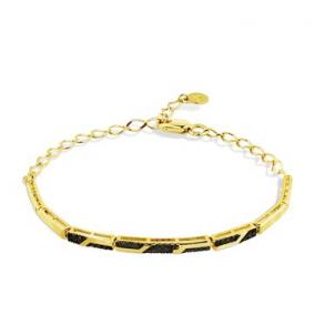 Браслет из лимонного золота Мастер Бриллиант 06M10-320356-01-48 с чёрным бриллиантом 06M10-320356-01-48 фото