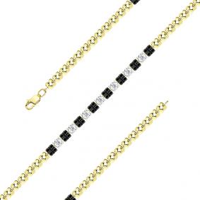 Браслет из лимонного золота Мастер Бриллиант 06M10-320357-70-55 с бриллиантом и чёрным бриллиантом 06M10-320357-70-55 фото
