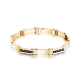 Браслет из лимонного золота Мастер Бриллиант 06M10-320380-00-48 с чёрным бриллиантом 06M10-320380-00-48 фото