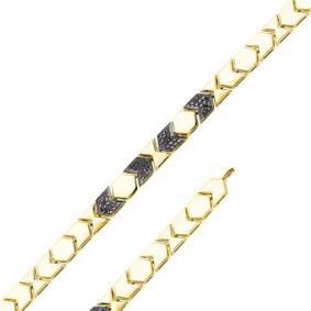 Браслет из лимонного золота Мастер Бриллиант 06M10-320382-00-48 с чёрным бриллиантом 06M10-320382-00-48 фото