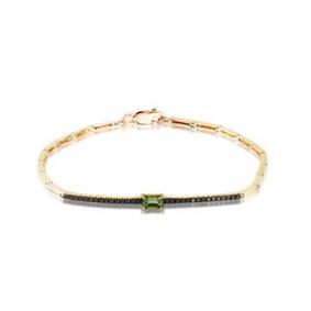 Браслет из лимонного золота Мастер Бриллиант 06M10-320383-00-55 с бриллиантом и турмалином 06M10-320383-00-55 фото