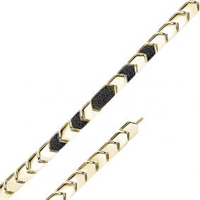 Браслет из лимонного золота Мастер Бриллиант 06M10-320389-00-48 с чёрным бриллиантом 06M10-320389-00-48 фото