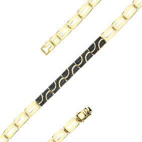 Браслет из лимонного золота Мастер Бриллиант 06M10-320429-00-48 с чёрным бриллиантом 06M10-320429-00-48 фото