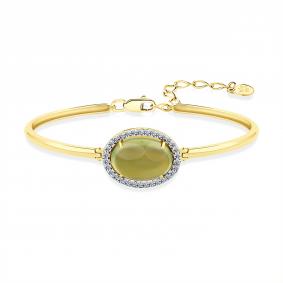 Браслет из лимонного золота Мастер Бриллиант с бриллиантом и пренитом 06M10-320430-00-76 06M10-320430-00-76 фото