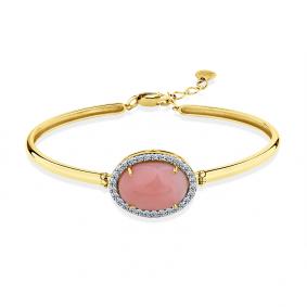 Браслет из лимонного золота Мастер Бриллиант 06M10-320430-01-36 с бриллиантом и опалом 06M10-320430-01-36 фото