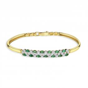 Браслет из лимонного золота Мастер Бриллиант 06M10-320460-00-01 с бриллиантом и изумрудом 06M10-320460-00-01 фото