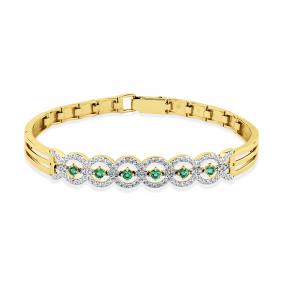 Браслет из лимонного золота Мастер Бриллиант 06M10-320466-00-01 с бриллиантом и изумрудом 06M10-320466-00-01 фото