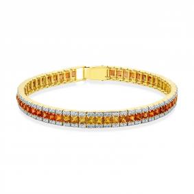 Браслет из лимонного золота Мастер Бриллиант 06M10-320467-03-47 с бриллиантом и сапфиром 06M10-320467-03-47 фото