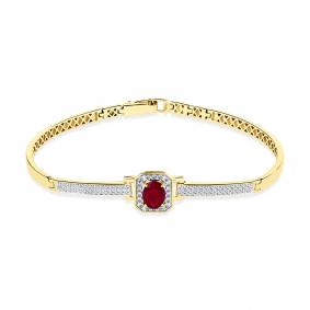 Браслет из лимонного золота Мастер Бриллиант 06M10-320469-00-03 с бриллиантом и рубином 06M10-320469-00-03 фото
