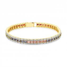 Браслет из лимонного золота Мастер Бриллиант 06M10-320479-03-47 с бриллиантом и сапфиром 06M10-320479-03-47 фото