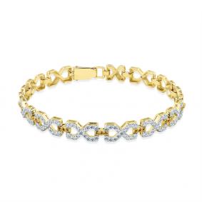 Браслет из лимонного золота Мастер Бриллиант 06M10-320482-00-47 с бриллиантом и сапфиром 06M10-320482-00-47 фото