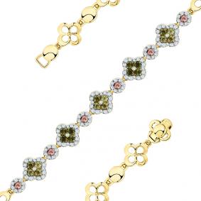 Браслет из лимонного золота Мастер Бриллиант 06M10-320483-00-60 с бриллиантом и турмалином 06M10-320483-00-60 фото