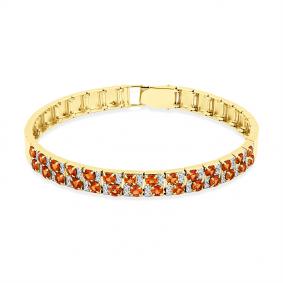 Браслет из лимонного золота Мастер Бриллиант 06M10-320484-00-47 с бриллиантом и сапфиром 06M10-320484-00-47 фото