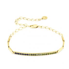 Браслет из лимонного золота Мастер Бриллиант 06M10-320490-00-56 с бриллиантом и сапфиром 06M10-320490-00-56 фото