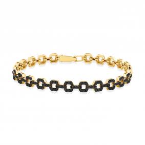 Браслет из лимонного золота Мастер Бриллиант 06M10-320507-00-48 с чёрным бриллиантом 06M10-320507-00-48 фото
