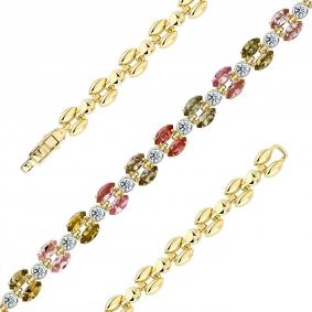 Браслет из лимонного золота Мастер Бриллиант 06M10-320520-00-60 с бриллиантом и турмалином 06M10-320520-00-60 фото