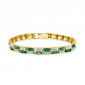 Браслет из лимонного золота Мастер Бриллиант 06M10-320545-00-01 с бриллиантом и изумрудом 06M10-320545-00-01 фото