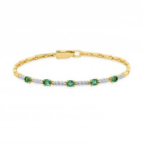 Браслет из лимонного золота Мастер Бриллиант 06M10-320555-00-01 с бриллиантом и изумрудом 06M10-320555-00-01 фото