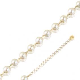 Браслет из лимонного золота Мастер Бриллиант 06M10-338-28 с жемчугом 06M10-338-28 фото