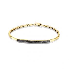 Браслет из лимонного золота Мастер Бриллиант 06M10-348-48 с чёрным бриллиантом 06M10-348-48 фото