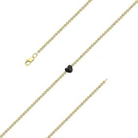 Браслет из лимонного золота Мастер Бриллиант 06M10-358/2-55 с бриллиантом и чёрным бриллиантом 06M10-358/2-55 фото