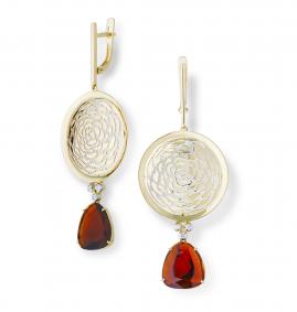 Золотые серьги Мастер Бриллиант с бриллиантом и турмалином 06M2-000-014-18 06M2-000-014-18 фото