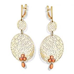 Серьги из лимонного золота Мастер Бриллиант с бриллиантом и спессартином 06M2-000-017-34 06M2-000-017-34 фото