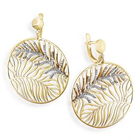 Серьги из лимонного золота Мастер Бриллиант 06M2-000-022/1 с бриллиантом 06M2-000-022/1 фото