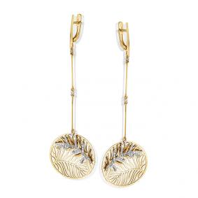 Серьги из лимонного золота Мастер Бриллиант 06M2-000-023/1 с бриллиантом 06M2-000-023/1 фото