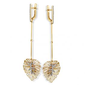 Серьги из лимонного золота Мастер Бриллиант 06M2-000-024/1 с бриллиантом 06M2-000-024/1 фото