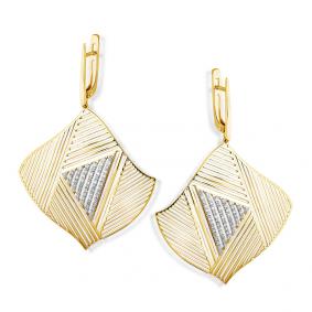 Серьги из лимонного золота Мастер Бриллиант 06M2-000-029/1 с бриллиантом 06M2-000-029/1 фото