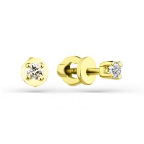 Серьги из лимонного золота Мастер Бриллиант 06M2-104-163 с бриллиантом 06M2-104-163 фото