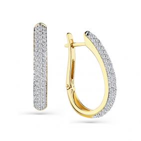 Серьги из лимонного золота Мастер Бриллиант 06M2-104-214 с бриллиантом 06M2-104-214 фото