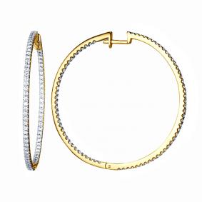 Серьги из лимонного золота Мастер Бриллиант 06M2-104-220 с бриллиантом 06M2-104-220 фото