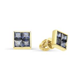 Серьги из лимонного золота Мастер Бриллиант 06M2-104-272-02 с сапфиром 06M2-104-272-02 фото