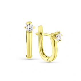 Серьги из лимонного золота Мастер Бриллиант 06M2-104-327 с бриллиантом 06M2-104-327 фото