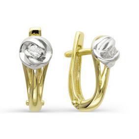 Серьги из лимонного золота Мастер Бриллиант 06M2-105-437 с бриллиантом 06M2-105-437 фото