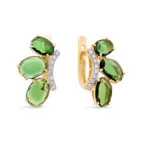 Серьги из лимонного золота Мастер Бриллиант 06M2-106-538-18 с бриллиантом 06M2-106-538-18 фото