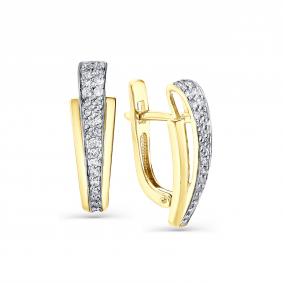 Серьги из лимонного золота Мастер Бриллиант 06M2-106-812 с бриллиантом 06M2-106-812 фото