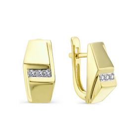 Серьги из лимонного золота Мастер Бриллиант 06M2-106-854 с бриллиантом 06M2-106-854 фото