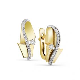 Серьги из лимонного золота Мастер Бриллиант 06M2-106-868 с бриллиантом 06M2-106-868 фото