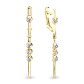 Серьги из лимонного золота Мастер Бриллиант 06M2-106-935 с бриллиантом 06M2-106-935 фото