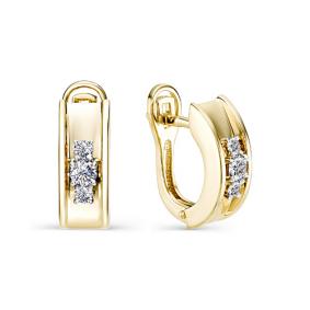 Серьги из лимонного золота Мастер Бриллиант 06M2-107-023 с бриллиантом 06M2-107-023 фото