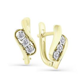 Серьги из лимонного золота Мастер Бриллиант 06M2-107-027 с бриллиантом 06M2-107-027 фото