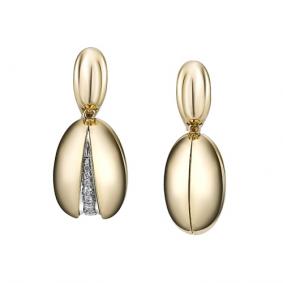 Серьги из лимонного золота Мастер Бриллиант 06M2-107-033 с бриллиантом 06M2-107-033 фото