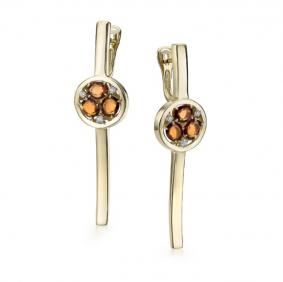 Серьги из лимонного золота Мастер Бриллиант с бриллиантом и спессартином 06M2-107-074-34 06M2-107-074-34 фото