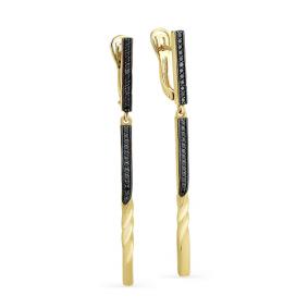 Серьги из лимонного золота Мастер Бриллиант 06M2-107-085/1 с бриллиантом 06M2-107-085/1 фото